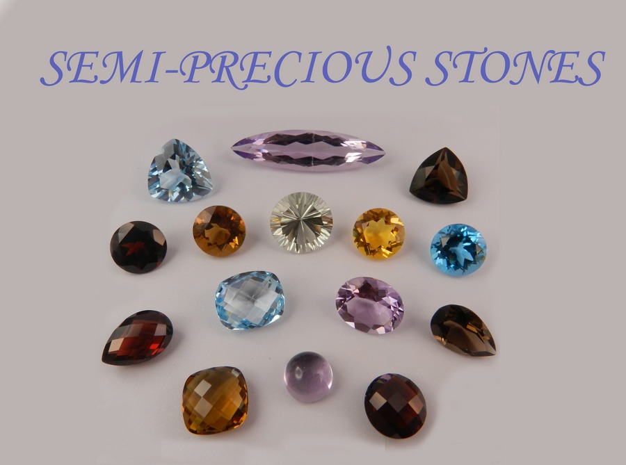 Various colored semi-precious stones